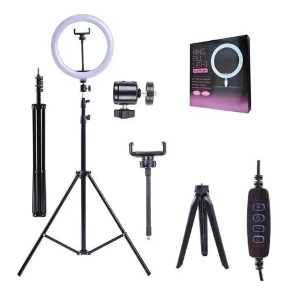 💡 Aro de Luz LED RGB 45 cm con Trípode de 2.1 m – Iluminación Profesional para Fotografía, Video y Maquillaje