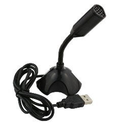 Micrófono de Escritorio USB Ajustable 360° – Negro