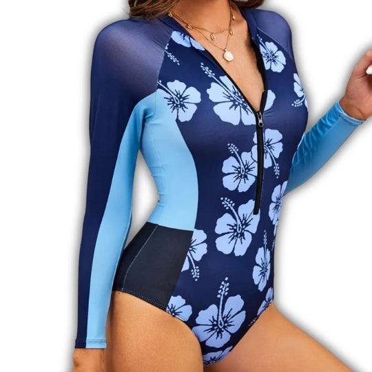 TRAJE DE BAÑO MANGA LARGA FLOR HAWAI