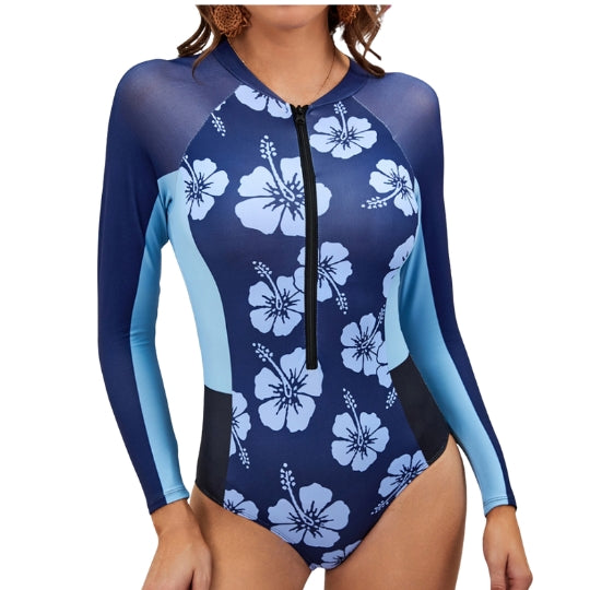 TRAJE DE BAÑO MANGA LARGA FLOR HAWAI