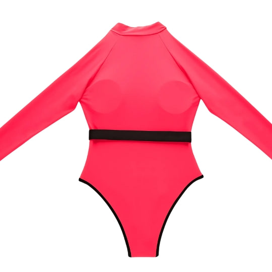 TRAJE DE BAÑO MANGA LARGA FUCSIA NEÓN